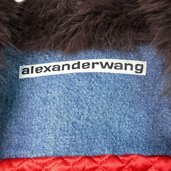 Alexander Wang Denim Jacket with Faux Fur Collar & Cuffs – Size M - Picture 7 of 15